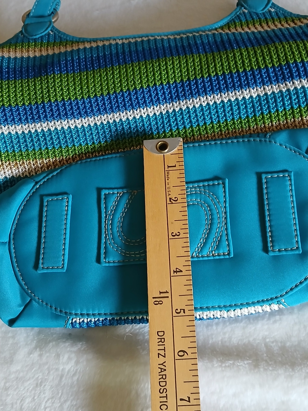The Sak Blue & Green Striped Tote Bag - Casual Boho Women’s Shoulder Bag - Picture 11 of 11